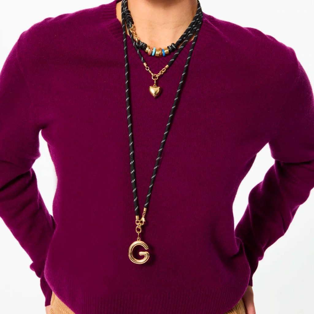 Roxanne Assoulin The Long Happy Cord Charm Necklace Black/Black